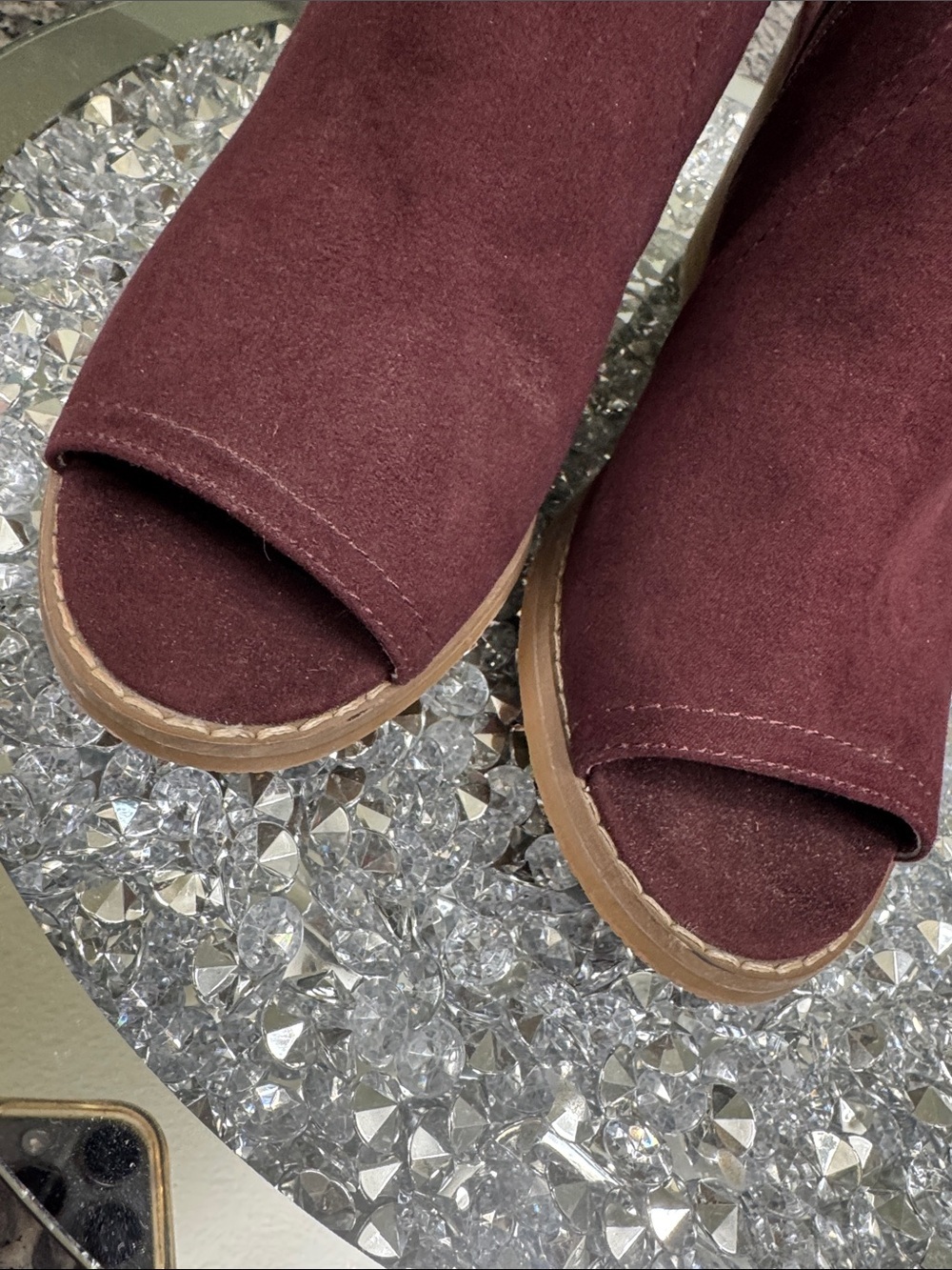 Sonoma Burgundy Open-Toe Block Heel Sandal EUC 6.5 - Picture 9 of 13